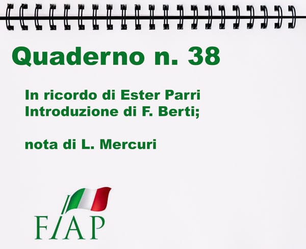 In ricordo di Ester Parri Introduzione di FRANCESCO BERTI ARNOALDI VELI Nota